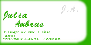 julia ambrus business card